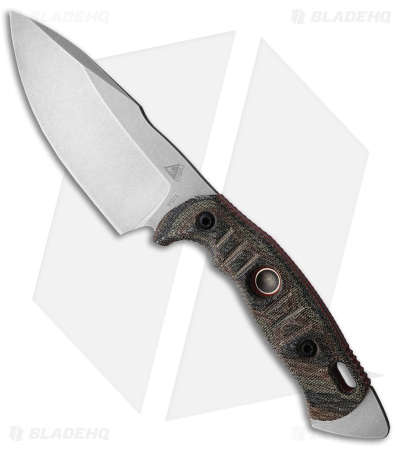 Fobos Knives Alaris 3V Fixed Blade Knife Camo Micarta (5" Stonewash)
