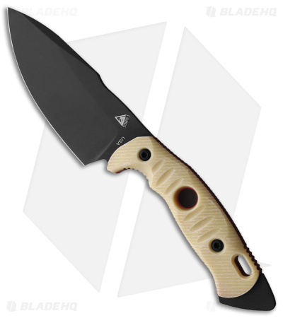 Fobos Knives Alaris 3V Fixed Blade Knife Aged Ivory Paper w/Red Mic (5