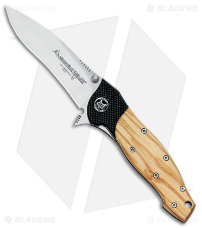 Fox Knives Elishewitz Invader Liner Lock Knife Brown Olive Wood (3.75" Satin)