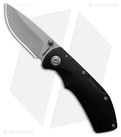 Fox Edge Pop Smoke Frame Lock Knife Black Aluminum (2.55