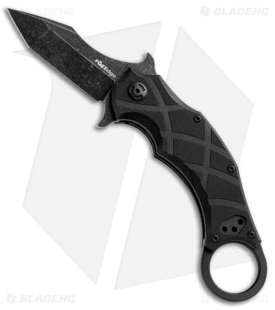 Fox Edge Claw Tanto Liner Lock Knife Black G-10 (2.40" Black Stonewash)