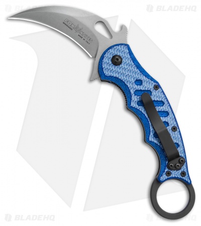 Fox Karambit Folding Knife Blue Twill G-10 (3