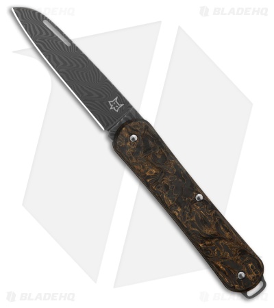 Fox Knives Vulpis Slipjoint Knife Dark Matter Fatcarbon (2.2" Damascus)