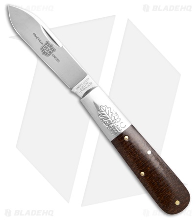 GEC #86 Boomtown Barlow Knife Brown Burlap Micarta (3" Satin)