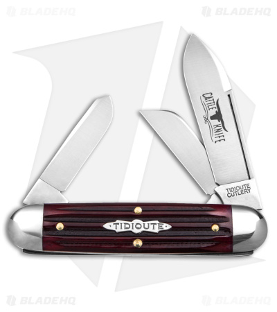 GEC Tidioute Cutlery #35 American Ranch Knife Ox Blood Jigged Bone (2.65" Satin)