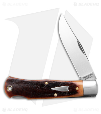GEC Tidioute Cutlery Cody Scout Knife Burnt Sienna Natural Bone (3.1" Satin)