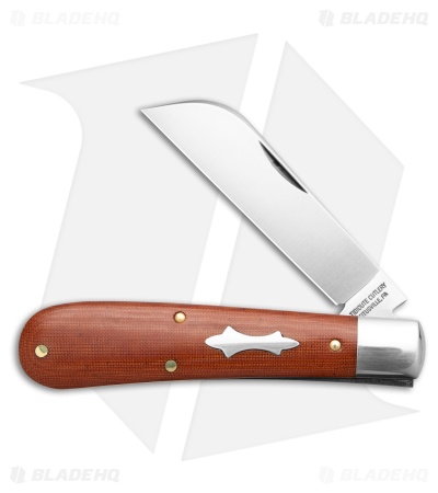 GEC Tidioute Cutlery Ram Foot Slip Joint Knife Natural Linen Micarta (3