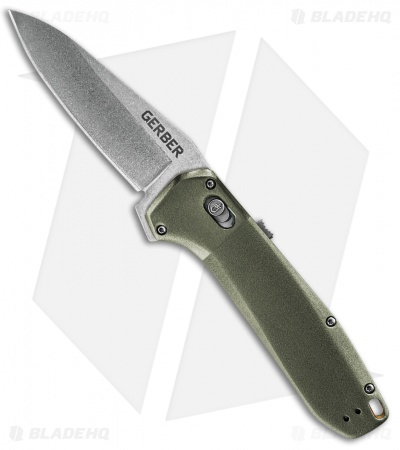 Gerber Highbrow Assisted Opening Knife Green  Aluminum (3.3" SW) 30-001642