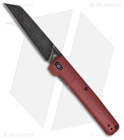 Gerber Pledge Liner Lock Knife Drab Red GFN (3.7" Black Stonewash)