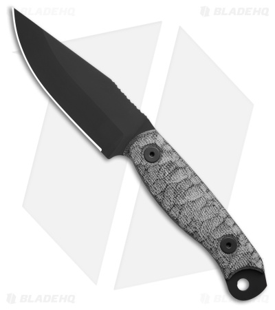 Half Face Blades Crow Scalper Fixed Blade Knife Gray Micarta (4" Black Cerakote)