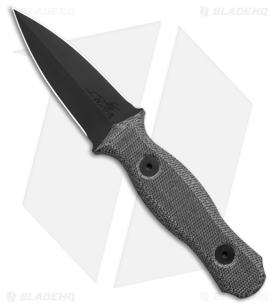 Half Face Blades Trident Fixed Blade Knife Gray Micarta (3" Black Cerakote)