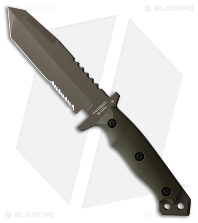 Halfbreed Blades Medium Infantry Fixed Blade Knife Green G-10 (5.3