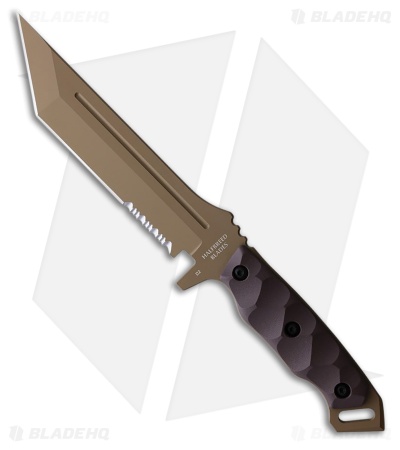 Halfbreed Blades Medium Infantry Fixed Blade Knife DE G-10 (6.7" Tan Serr)