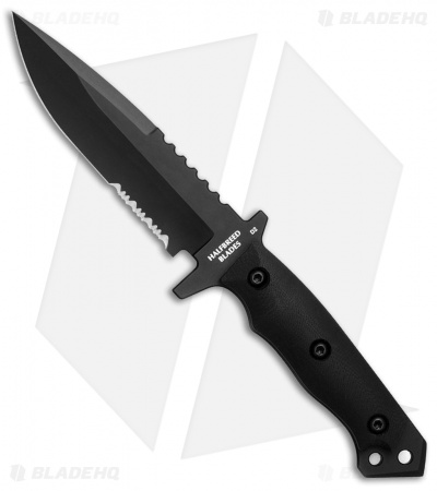 Halfbreed Blades Medium Infantry Drop Point Fixed Blade Knife Black (5.3" Black)