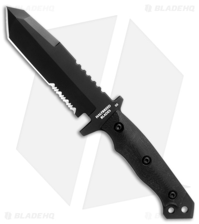 Halfbreed Blades Medium Infantry Tanto Fixed Blade Knife Black (5.3" Black)