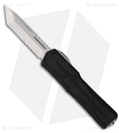 Heretic Knives Colossus Tanto OTF Automatic Knife Black Aluminum (3.5" SW Serr)