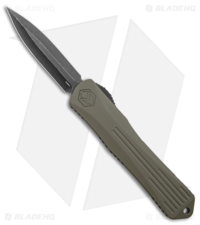 Heretic Knives Manticore-X D/E OTF Bomb Green (3.75" Battleworn Black)