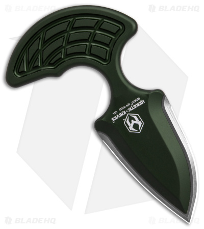 Heretic Knives Sleight Modular Push Dagger Knife Green Aluminum (3" Stonewash)