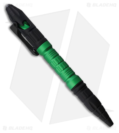 Heretic Knives Thoth Tactical Pen Black Aluminum - Green