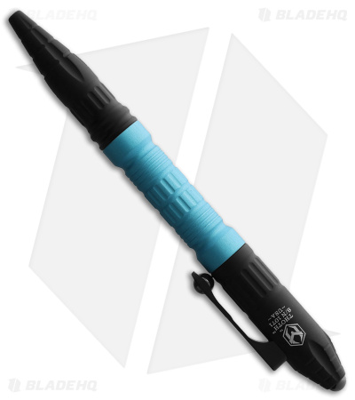 Heretic Knives Thoth Tactical Pen Black Aluminum - Blue