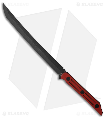 Jake Hoback Knives Kwaichete Fixed Blade Knife Red SureTouch (12" Black)