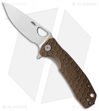 Honey Badger Knives Large Leaf Flipper Tan FRN (3.6" Satin)
