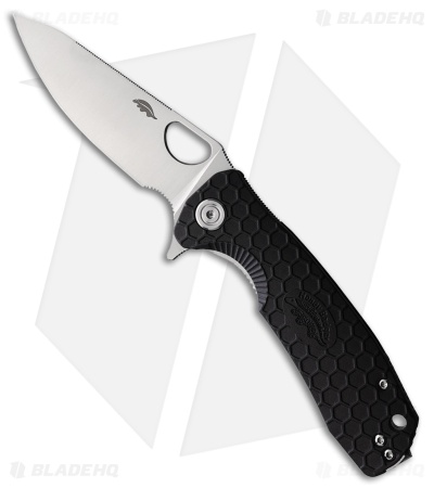 Honey Badger Knives Medium Leaf Flipper D2 Drop Point Black FRN (3.25" Satin)