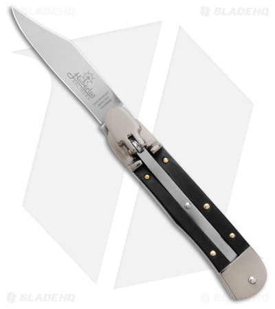 Hubertus Lever Lock Ebony Automatic Knife (2.4" Satin)