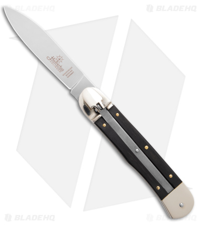 Hubertus 7.75" Lever Lock Ebony Automatic Knife (3.375" Satin)