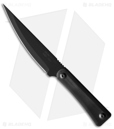 Jason Perry Blade Works Bushcraft Fixed Blade Knife Black G-10 (4.5" Black)