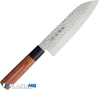 Kanetsune Santoku Kitchen Knife Plywood (6.75" Hammered)  KC952