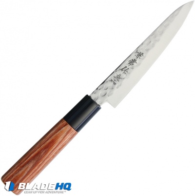 Kanetsune Petty Kitchen Knife Wood Handle (5" Hammered) KC954