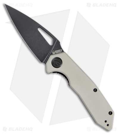 Kubey Coeus Liner Lock Knife Tan G-10 (3.1" Blk SW D2)