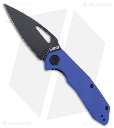 Kubey Coeus Liner Lock Knife Blue G-10 (3.1" Black Stonewash D2)