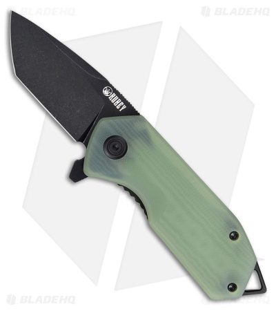 Kubey Campe Liner Lock Knife Jade G-10 (2.3" Black D2)