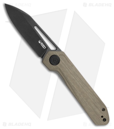 Kubey Royal Liner Lock Knife Tan G-10 (2.9" Black D2)