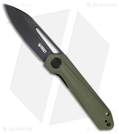 Kubey Royal Liner Lock Knife OD Green G-10 (2.9" Black D2)