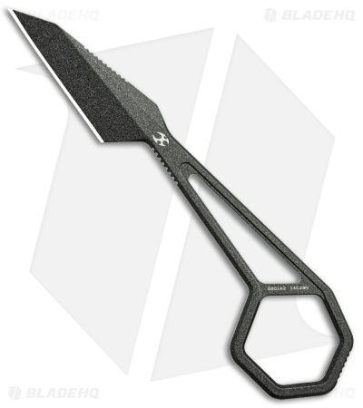 Kansept Ostap Hel HEX Fixed Blade Neck Knife (2.25" Dark Gray)