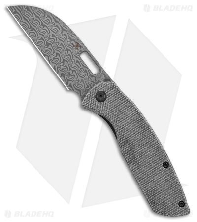 Kansept Knives Convict Liner Lock Knife Black Micarta (3.4" Damascus)