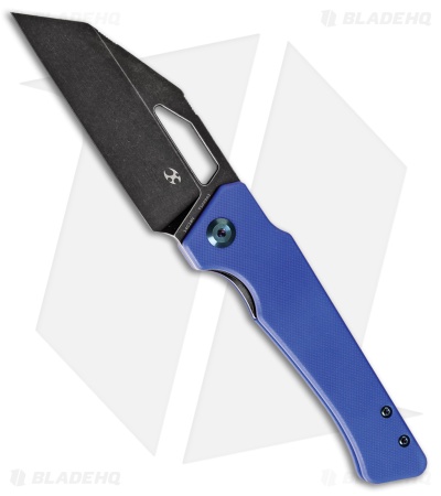 Kansept Knives Egress Liner Lock Knife Blue G-10 (3.8" Black Stonewash)