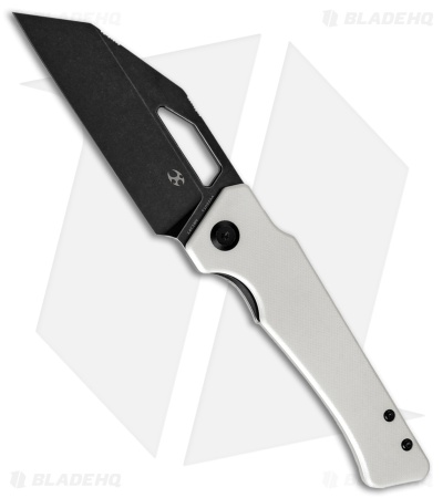 Kansept Knives Egress Liner Lock Knife White G-10 (3.8" Black Stonewash)