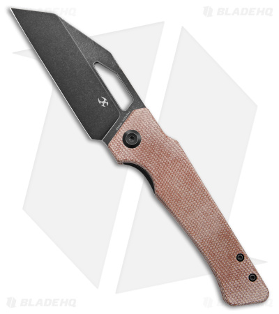 Kansept Knives Egress Liner Lock Knife Brown Micarta (3.8" Black Stonewash)
