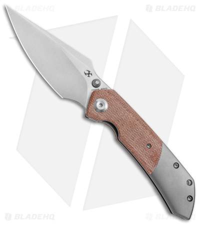 Kansept Fenrir Liner Lock Knife Brown Micarta/Titanium (3.4" Satin)