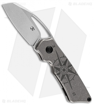 Kansept Knives Goblin Frame Lock Knife Bronze Ti Compass (2" SW)