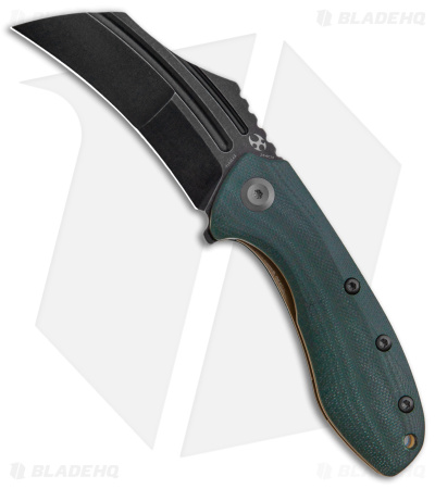 Kansept Knives KTC3 Hawkbill Liner Lock Knife Green G-10 (3" Black) T1031A2