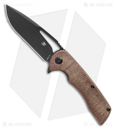 Kansept Knives Kryo Liner Lock Knife Brown Micarta (3.6" Black)