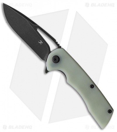 Kansept Knives Kryo Liner Lock Knife Natural Jade G-10 (3.6" Black SW) T1001A5