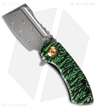 Kansept Justin Koch Mini Korvid Knife Watermelon Peel Print G-10 (1.5" Damascus)
