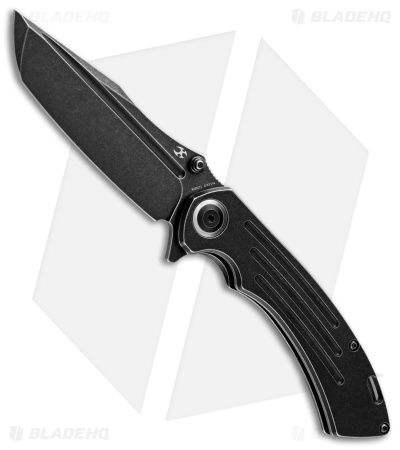 Kansept Knives Pretatout Tanto Frame Lock Knife Black/Ti (3.6" Black SW)