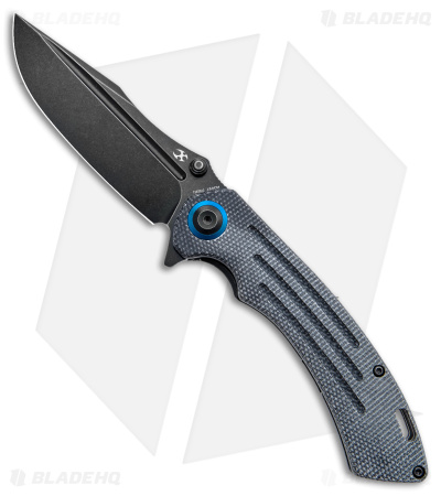 Kansept Knives Pretatout Liner Lock Knife Black Micarta (3.6" Black Stonewash)